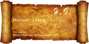 Horvai Ilona névjegykártya
